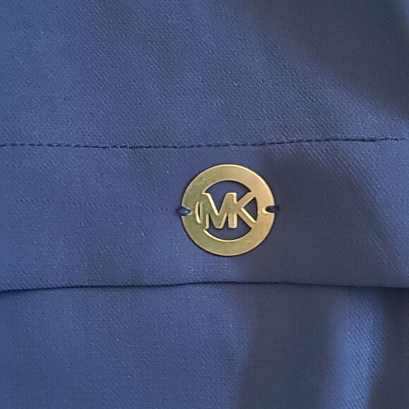 Michael Kors Womens Small Tiered Sleeveless Tank Top Blouse Round Hem Navy Blue - Picture 5 of 15